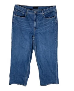 Pantalones de mezclilla rectos para mujer talla grande 18 azul lavado medio M3 Free Assembly - Imagen 1 de 5