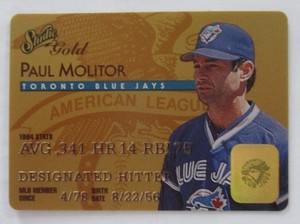PAUL MOLITOR Toronto BLUE JAYS 1995 LEAF STUDIO Gold BASEBALL CARD #10 of 50
