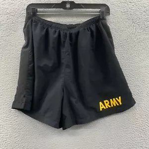 ARMY Shorts Mens Medium Black 29 Waist Black Yellow Running - Picture 1 of 5