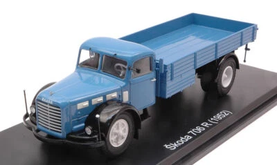MODELLINO CAMION STATICO PREMIUM CLASSIXXS SKODA 706 R FLATBED PLATFORM BLU 1/43 - Immagine 1 di 4