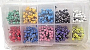 600 PCS Multi-Color Push Pins Map Tacks, 1/8 inch Round Head w/ Stainless Post - Picture 1 of 1