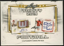 2019 Leaf Trinity Football Factory Sealed HOBBY BOX (5 Autos per box!)