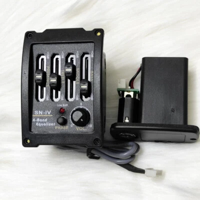 Acoustic Guitar Pickups 4-Bands Equalizer Onboard Preamp Piezo Amplifier Pickups - Image 1 of 4