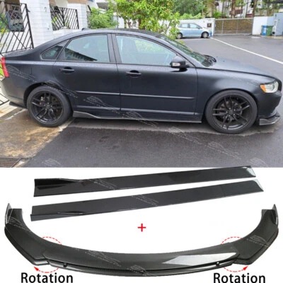 Parachoques delantero de carbono divisor de alerón labial + varillas de puntal para Volvo S40 S60 S80 S90 Foto 1 de 4