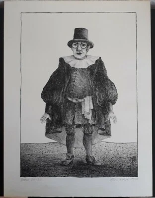 Alwin Eckert Grafik „Dottore“ signiert nummeriert Berlin  - Bild 1 von 4