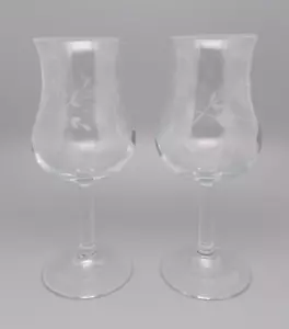 "Juego de 2 copas de vino vintage Princess House Heritage de 8"" de cristal grabado" - Imagen 1 de 6