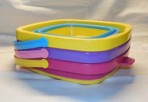 3 Multipurpose Collapsible Buckets Compact Bucket 1/2 Gallon Yellow Purple Pink - Picture 1 of 8