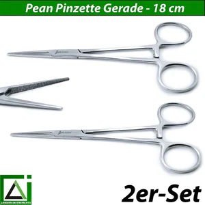 X2 Hämostatische Zahnchirurgie Arterienklemme nach Pean Pinzette 18cm Gerade Neu - Picture 1 of 6