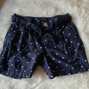 H & M Dark Blue Heart Girls Shorts Sz 4-5Y - Picture 1 of 4