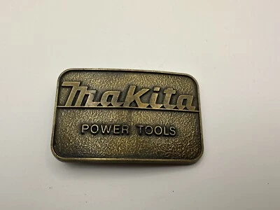Herramientas eléctricas Makita vintage años 70 de colección hebilla de cinturón color latón hecha en EE. UU. Foto 1 de 4