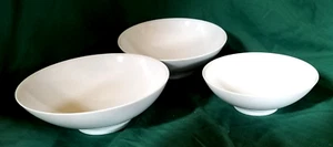 3 Vintage Boontonware Bowls White Melamine / Melmac Serving Popcorn Vegetable - Picture 1 of 12