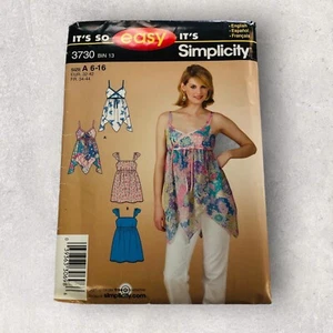Prendas para el torso Simplicity 3730 con patrón de costura para mujer talla A 6-16 - Imagen 1 de 2