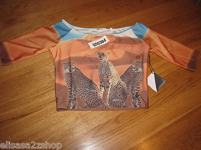 Volcom Juniors Womens 1/2 sleeve XS short top Aqua Combo shirt Cheetah NWT *^ - Image 1 of 2