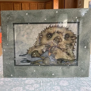 Karla Morreira "Sea Puppy" Watercolor?Print? Alaska Art Signed 1995 Sea Otter AK - Picture 1 of 9