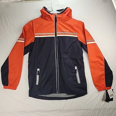 Chaqueta de lluvia London Fog, talla juvenil L/14-16. NUEVO con etiquetas, naranja, reflectante Foto 1 de 4