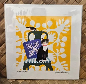 Hawaii Hawaiian " Happy Tabby " Rosalie Preußing Cat Kunstdruck - Bild 1 von 2