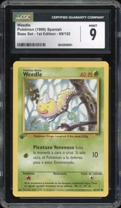 1999 Pokemon SPANISH 1st Edition Base Set Weedle 69/102 CGC 9 MINT - Picture 1 of 2