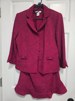 Женская темно-красная жаккардовая юбка с цветочным узором Miss Dorby костюм 12 - Изображение 1 из 3