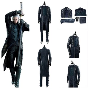 Devil Cry 5 Vergil Aged Cosplay Costume Jacket Uniform Outfit Demon Full suits - Picture 1 of 12