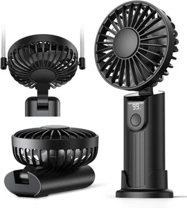 Portable Handheld Fan 5000mAh Battery Operated Fan with LED Display Hand Held - Picture 1 of 9