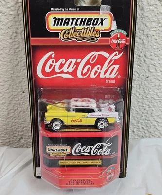 Matchbox 1955 CHEVY BEL AIR HARDTOP Yellow Coca-Cola Brand Collectibles 1:64 - Image 1 of 4