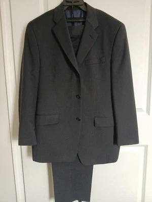 Men's Black Calvin Klein Tuxedo Jacket with Flat Front Pants Size 40R 34W - Image 1 of 4
