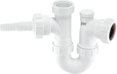 McAlpine Deep Seal Anti Vac Washing Machine Trap with Nozzle 1.5'' WM2V White