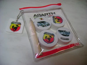 ABARTH SET 4 GOMME, MATITA,ADESIVI ORIGINALE - Picture 1 of 1