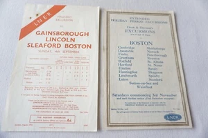 1928 1932 LNER Boston Gainsborough Lincolnshire Railway Handbills Timetable x2 - Picture 1 of 2