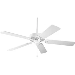 Progress Lighting Ceiling Fan Blades+Reversible Rotation+Pull Chain+Indoor White - Picture 1 of 3