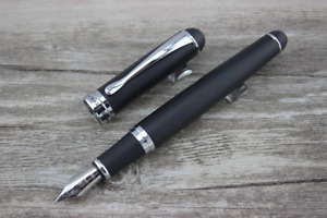 Jinhao X750 Metal Fountain Pen & Converter, Matte Black, Medium Nib
