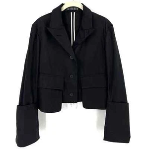 Peachoo Krejberg Exaggerated Cuff Raw Hem Blazer Academia Lagenlook Gr. 42 EU 10US - Bild 1 von 8