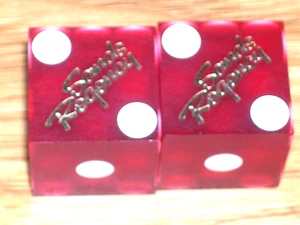 1 PAIR OF DICE FROM THE SANDS REGENCY CASINO (5) RENO NV - Picture 1 of 2