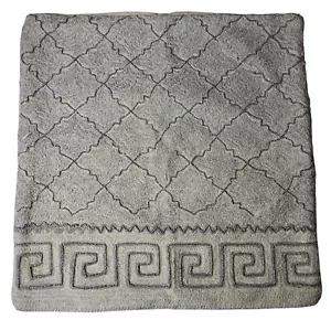 Pottery Barn 20x20 Beaded Gray Cotton Greek Key Pattern Pillow Cover - Picture 1 of 5