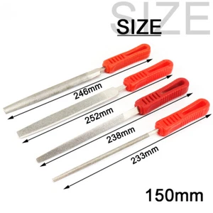 4Pcs Diamond Needle File Set 6" 150MM for Jewelers Metal Ceramic Glass Grinding - Picture 1 of 21