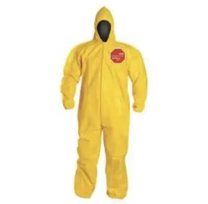 (12 Pcs) Dupont Hooded Chemical Resistant Coveralls • 4XL • (QC127BYL4X001200) - Picture 1 of 5