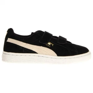 Puma Suede 2 Straps Slip On  Youth Boys Black Sneakers Casual Shoes 356274-01 - Picture 1 of 8