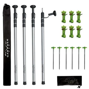 Telescoping Tarp Poles | Replacement Canopy Adjustable Aluminum Rods Portable... - Picture 1 of 6
