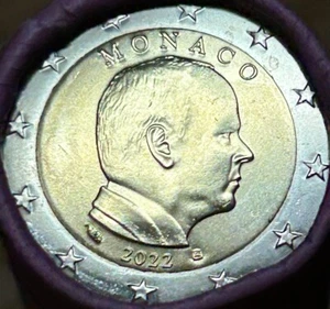 Monaco coin 2€ euro 2022 UNC Prince Albert II montecarlo principality microstate - Picture 1 of 4