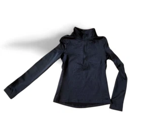 Nike Dri Fit Pullover Kids Small  Black Logo Long Sleeve Performance 1/4 Zip - Picture 1 of 8