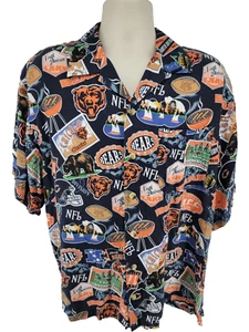 Chicago Bears Football Hawaiian Shirt XL NFL Aloha Camp Cruise Wear Rayon - Picture 1 of 9