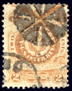 US RU2a 2c Private Die Playing Card Stamp 1862 A. Dougherty old paper postal use - Picture 1 of 2