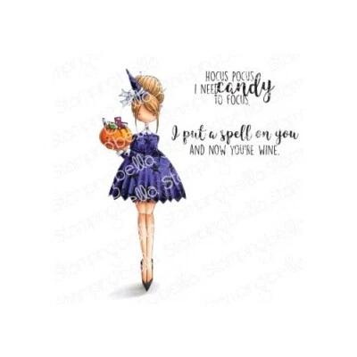 CURVY GIRL LOVES HALLOWEEN-Stamping Bella Cling Mount Rubber Stamp-Craft-Fall - Image 1 of 4