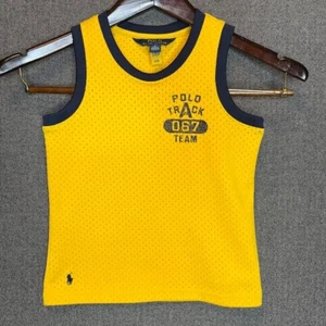 Polo Ralph Lauren Jersey Shirt Youth Small Yellow Breathable Sport Sleeveless - Picture 1 of 8