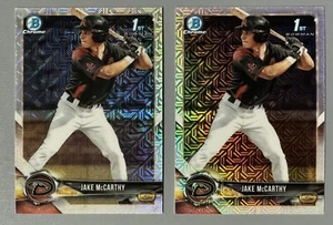 2- 2018 Bowman Draft Chrome Jake McCarthy Asia Mojo Refractor 1st Bowman #BDC-94 - Picture 1 of 2