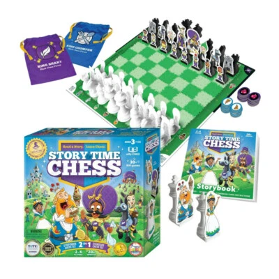 Story Time Chess Level 1 Kids Sets with Double Sided Board for Beginners - Image 1 of 4