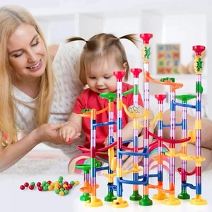 Murmelbahn Kugelbahn Kinder Lernspielzeug Motorikspielzeug Glasmurmeln 133 Stück - Bild 1 von 6