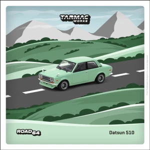 Tarmac Works 1:64 Datsun 510 Light Green Diecast Model Car - Picture 1 of 5