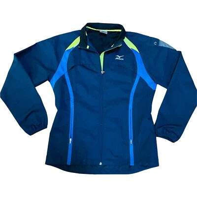Chaqueta deportiva Mizuno cortavientos para mujer azul real cremallera completa talla pequeña Foto 1 de 4