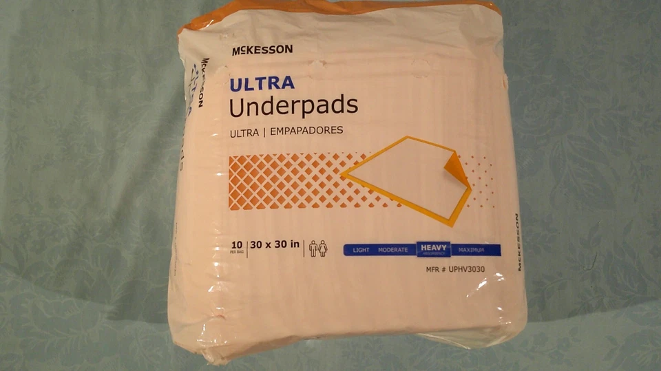 Mckesson Ultra Underpads 10 Count 30x30 Inch UPHV3030